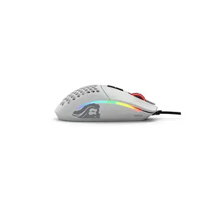 Glorious Model I Matte RGB Modular Gaming Mouse White Edition, Customizable Side Button Design, RGB Lighting Effects, High-Performance Modular Gaming Mouse