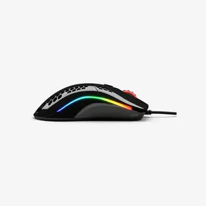 Glorious Model O Minus Glossy RGB Gaming Mouse Black Edition, Ultra-Lightweight Honeycomb Shell Design, RGB Lighting Effects, Competitive Esports Gaming Mouse