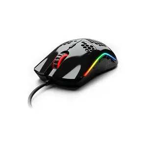 Glorious Model O Minus Glossy RGB Gaming Mouse Black Edition, Ultra-Lightweight Honeycomb Shell Design, RGB Lighting Effects, Competitive Esports Gaming Mouse