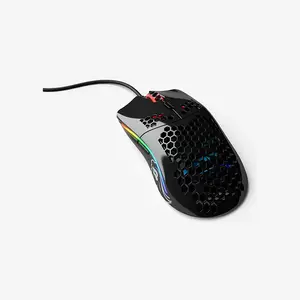Glorious Model O Minus Glossy RGB Gaming Mouse Black Edition, Ultra-Lightweight Honeycomb Shell Design, RGB Lighting Effects, Competitive Esports Gaming Mouse
