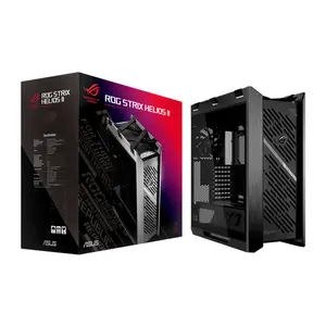 ASUS ROG Strix Helios II GX601S Black EATX Mid-Tower Gaming Case, Dual Tempered Glass Aluminum Chassis, 420mm Radiator Support, Quad 140mm Fans