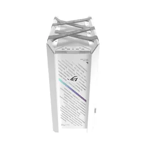 ASUS GX601S ROG Strix Helios II White Edition EATX Mid Tower Gaming Case, Dual Tempered Glass Panels, 420mm Radiator Support, 450mm GPU Clearance, 4 Pre-Installed 140mm Fans