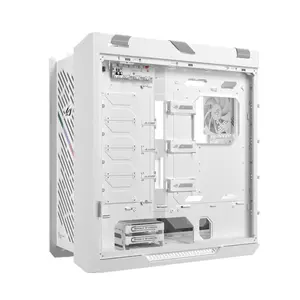 ASUS GX601S ROG Strix Helios II White Edition EATX Mid Tower Gaming Case, Dual Tempered Glass Panels, 420mm Radiator Support, 450mm GPU Clearance, 4 Pre-Installed 140mm Fans