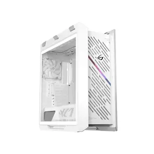 ASUS GX601S ROG Strix Helios II White Edition EATX Mid Tower Gaming Case, Dual Tempered Glass Panels, 420mm Radiator Support, 450mm GPU Clearance, 4 Pre-Installed 140mm Fans