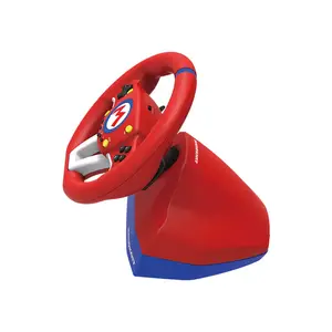 Hori Mario Kart Racing Wheel Pro Mini for Nintendo Switch, Compact Racing Wheel Controller, Pedal Support Included, Plug-and-Play Driving Simulation Accessory