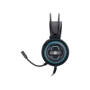 HP DHE-8001 Wired LED Gaming Headset, 50mm Dynamic Drivers, 20Hz–20kHz Stereo Audio, Omnidirectional Microphone, 3.5mm Connectivity & Blue LED Lighting