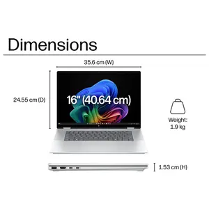 HP OmniBook X Flip 16 AI Convertible Laptop, Intel Core Ultra 7 Processor, 16GB Memory, 1TB PCIe SSD Storage, 16-Inch Touchscreen Display, Windows 11 Operating System, AI-Powered 2-in-1 Productivity Notebook
