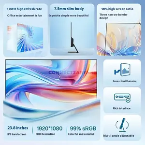 HP Star Vision Pro S24E 23.8-Inch Full HD IPS Monitor, 1920×1080 Resolution, 100Hz Refresh Rate, 5ms Response Time, 99% sRGB, 178° Viewing Angle, HDMI + DisplayPort, Flicker-Free, Low Blue Light