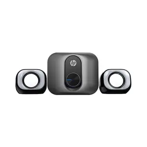 HP Stereo 2.1 Multimedia Wired Speaker System Black Edition, Dedicated Subwoofer Audio Setup, Powerful Desktop Sound Performance, Multimedia Entertainment Speaker System