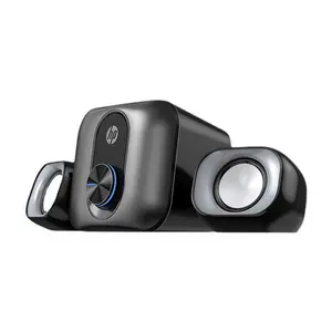 HP Stereo 2.1 Multimedia Wired Speaker System Black Edition, Dedicated Subwoofer Audio Setup, Powerful Desktop Sound Performance, Multimedia Entertainment Speaker System