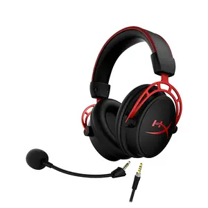 HyperX Cloud Alpha Wired Gaming Headset Open Box, Dual Chamber 50mm Drivers, Detachable Noise-Cancelling Microphone, 3.5mm Multi-Platform Connectivity, Premium Gaming Audio Headset