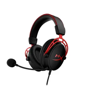 HyperX Cloud Alpha Wired Gaming Headset Open Box, Dual Chamber 50mm Drivers, Detachable Noise-Cancelling Microphone, 3.5mm Multi-Platform Connectivity, Premium Gaming Audio Headset