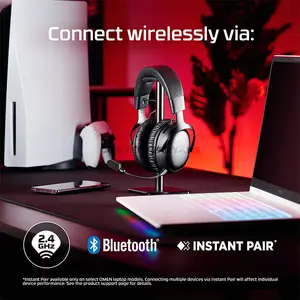 HyperX Cloud III S Wireless Gaming Headset Black/Red, 53mm Angled Dynamic Drivers, 2.4GHz Wireless & Bluetooth 5.3, Up to 120-Hour 2.4GHz / 200-Hour Bluetooth Battery Life, Detachable 10mm Microphone, 20m Wireless Range, Multi-Platform Gaming Headset