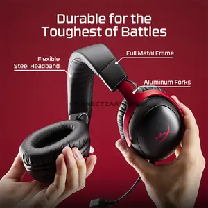 HyperX Cloud III S Wireless Gaming Headset Black/Red, 53mm Angled Dynamic Drivers, 2.4GHz Wireless & Bluetooth 5.3, Up to 120-Hour 2.4GHz / 200-Hour Bluetooth Battery Life, Detachable 10mm Microphone, 20m Wireless Range, Multi-Platform Gaming Headset