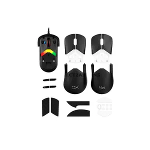 HyperX Pulsefire Saga Wired Gaming Mouse Black, HyperX 26K Sensor, Up to 26000 DPI, 8000Hz Polling Rate, 650 IPS Tracking, 50G Acceleration, HyperX Optical Switches, 69g Lightweight Modular Design, 6 Buttons, RGB Lighting & HyperFlex 2 USB Cable