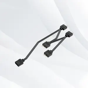 ID-COOLING FS-04 ARGB Splitter Cable, 5V 3-Pin Addressable RGB Hub, Multi-Device Lighting Synchronization, ARGB Expansion Connectivity Accessory