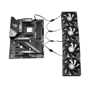 ID-COOLING FS-04 PWM Fan Splitter Cable, 1-to-4 4-Pin PWM Fan Hub, CPU & Case Fan Extension Cable
