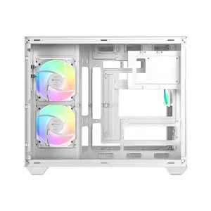 ID-COOLING VIEW 500 ARGB WHITE Micro-ATX PC Case, 407mm GPU Support, 360mm Top Radiator, 3 Pre-Installed 120mm PWM ARGB Fans, 162mm CPU Cooler Clearance, Tempered Glass & ATX PSU Support