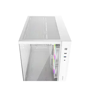 ID-COOLING VIEW 500 ARGB WHITE Micro-ATX PC Case, 407mm GPU Support, 360mm Top Radiator, 3 Pre-Installed 120mm PWM ARGB Fans, 162mm CPU Cooler Clearance, Tempered Glass & ATX PSU Support