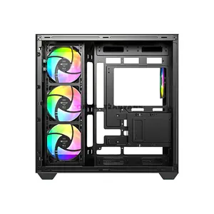 ID-COOLING VIEW 510 ARGB Black ATX PC Case, 407mm GPU Support, 360mm Side & Top Radiator Support, 4 Pre-Installed 120mm ARGB Fans, Tempered Glass Panels & USB Type-C Front I/O