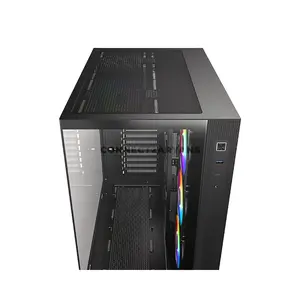 ID-COOLING VIEW 510 ARGB Black ATX PC Case, 407mm GPU Support, 360mm Side & Top Radiator Support, 4 Pre-Installed 120mm ARGB Fans, Tempered Glass Panels & USB Type-C Front I/O