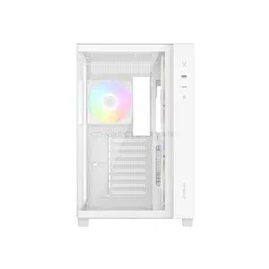 ID-COOLING VIEW 510 ARGB WHITE ATX PC Case, 407mm GPU Support, Dual 360mm Radiator Support, 4 Pre-Installed 120mm ARGB Fans, 162mm CPU Cooler Clearance, Tempered Glass Panels & USB Type-C Front I/O