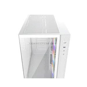 ID-COOLING VIEW 510 ARGB WHITE ATX PC Case, 407mm GPU Support, Dual 360mm Radiator Support, 4 Pre-Installed 120mm ARGB Fans, 162mm CPU Cooler Clearance, Tempered Glass Panels & USB Type-C Front I/O