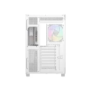 ID-COOLING VIEW 510 ARGB WHITE ATX PC Case, 407mm GPU Support, Dual 360mm Radiator Support, 4 Pre-Installed 120mm ARGB Fans, 162mm CPU Cooler Clearance, Tempered Glass Panels & USB Type-C Front I/O