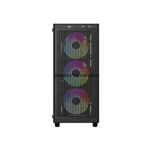 ID-COOLING WARE 310 ARGB Black ATX PC Case, 320mm GPU Support, 360mm Front Radiator, 4 Pre-Installed 120mm Fans, 160mm CPU Cooler Clearance & Tempered Glass Side Panel