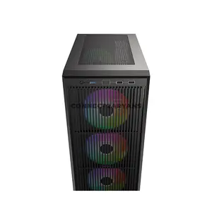 ID-COOLING WARE 310 ARGB Black ATX PC Case, 320mm GPU Support, 360mm Front Radiator, 4 Pre-Installed 120mm Fans, 160mm CPU Cooler Clearance & Tempered Glass Side Panel