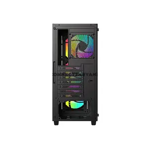 ID-COOLING WARE 310 ARGB Black ATX PC Case, 320mm GPU Support, 360mm Front Radiator, 4 Pre-Installed 120mm Fans, 160mm CPU Cooler Clearance & Tempered Glass Side Panel