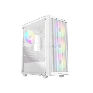 ID-COOLING WARE 310 ARGB WHITE ATX PC Case, 320mm GPU Support, 360mm Front Radiator, 4 Pre-Installed 120mm Fans, 160mm CPU Cooler Clearance & Tempered Glass Side Panel