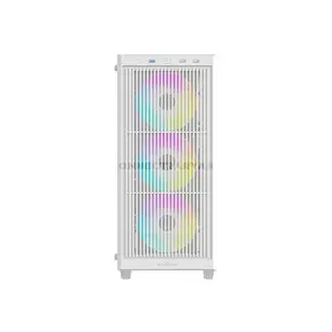 ID-COOLING WARE 310 ARGB WHITE ATX PC Case, 320mm GPU Support, 360mm Front Radiator, 4 Pre-Installed 120mm Fans, 160mm CPU Cooler Clearance & Tempered Glass Side Panel