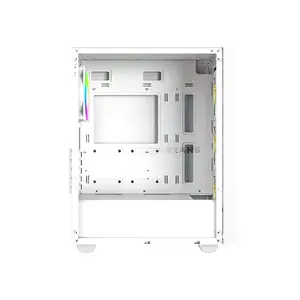 ID-COOLING WARE 310 ARGB WHITE ATX PC Case, 320mm GPU Support, 360mm Front Radiator, 4 Pre-Installed 120mm Fans, 160mm CPU Cooler Clearance & Tempered Glass Side Panel