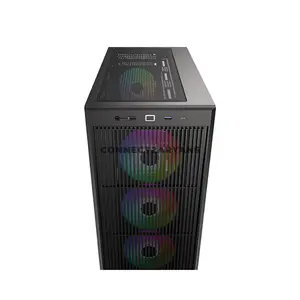ID-COOLING WARE 510 ARGB Black ATX PC Case, 380mm GPU Support, 360mm Front & Top Radiator Support, 4 Pre-Installed 120mm ARGB Fans, 180mm CPU Cooler Clearance, Tempered Glass & USB Type-C Front I/O