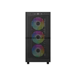 ID-COOLING WARE 510 ARGB Black ATX PC Case, 380mm GPU Support, 360mm Front & Top Radiator Support, 4 Pre-Installed 120mm ARGB Fans, 180mm CPU Cooler Clearance, Tempered Glass & USB Type-C Front I/O