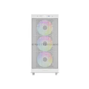ID-COOLING WARE 510 ARGB WHITE ATX PC Case, 380mm GPU Support, Dual 360mm Radiator Support, 4 Pre-Installed 120mm Fans, 180mm CPU Cooler Clearance, Tempered Glass & USB Type-C Front I/O