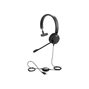 Jabra Evolve 30 II UC Stereo Headset, USB-A & 3.5mm Connectivity, Noise-Cancelling Microphone, In-Line Call Control, Professional UC Wired Headset