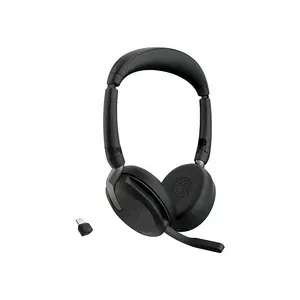 Jabra Evolve2 65 26699-989-999 Flex Stereo Professional Wireless Office Headset, 28mm Speakers, Hybrid ANC, 6-Microphone Technology, Bluetooth 5.2, 30m Wireless Range, Up to 32 Hours Battery, HearThrough & 360° Busylight