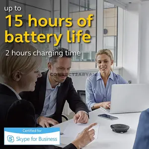Jabra Speak 510 MS Portable USB & Bluetooth Speakerphone, Microsoft-Optimized Conference Speaker, Omnidirectional Microphone, 360° Coverage, Up to 15 Hours Talk Time, Bluetooth 3.0, USB 2.0, 30m Wireless Range, 7510-109