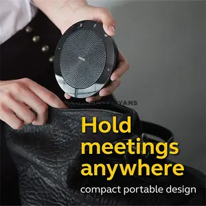 Jabra Speak 510 MS Portable USB & Bluetooth Speakerphone, Microsoft-Optimized Conference Speaker, Omnidirectional Microphone, 360° Coverage, Up to 15 Hours Talk Time, Bluetooth 3.0, USB 2.0, 30m Wireless Range, 7510-109