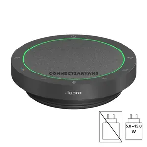 Jabra Speak2 55 Black Portable Conferencing Speakerphone, Full Duplex Audio, 4-Microphone Beamforming Array, USB-C / USB-A, Bluetooth, Up to 12 Hours Battery Life, IP64 Dust & Water Resistance
