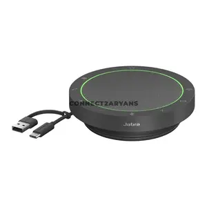 Jabra Speak2 55 Black Portable Conferencing Speakerphone, Full Duplex Audio, 4-Microphone Beamforming Array, USB-C / USB-A, Bluetooth, Up to 12 Hours Battery Life, IP64 Dust & Water Resistance