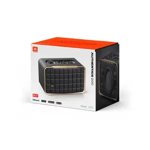JBL Authentics 200 Portable Bluetooth Speaker Black Edition, Premium Wireless Audio System, High-Fidelity Sound Performance, Compact Smart Home Audio Speaker