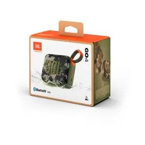 JBL Go 4 Portable Bluetooth Wireless Speaker Squad Edition, Compact Waterproof Audio System, Ultra-Portable Design, Wireless Outdoor Sound Speaker