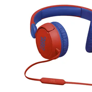 JBL JR310 Kids On-Ear Wired Headphones Red Edition, Safe Audio Listening Design, Lightweight Kids Headset, Comfortable Educational and Entertainment Headphones