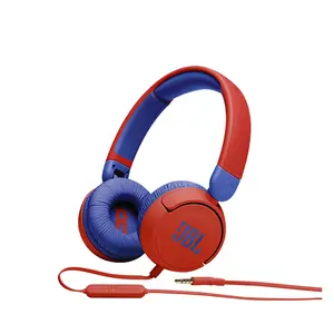 JBL JR310 Kids On-Ear Wired Headphones Red Edition, Safe Audio Listening Design, Lightweight Kids Headset, Comfortable Educational and Entertainment Headphones
