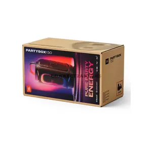 JBL PartyBox 130 Black Portable Party Speaker, 200W RMS JBL Sound, AI Sound Boost, Bluetooth 6.0, Dynamic Lightshow, Up to 15-Hour Battery, IPX4 Splashproof, Auracast, Dual Mic & Guitar Inputs, USB-C Audio