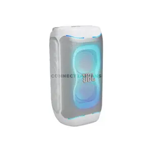JBL PartyBox 130 White Portable Party Speaker, 200W RMS JBL Sound, AI Sound Boost, Bluetooth 6.0, Dynamic Lightshow, Up to 15-Hour Battery, IPX4 Splashproof, Auracast, Dual Mic & Guitar Inputs, USB-C Audio