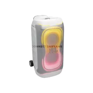 JBL PartyBox 330 White Portable Party Speaker, 280W JBL Sound, AI Sound Boost, Bluetooth 6.0, Adaptive Lightshow, 18-Hour Battery, IPX4 Splashproof, Auracast, Dual Mic & Guitar Inputs, Wheels & Handle